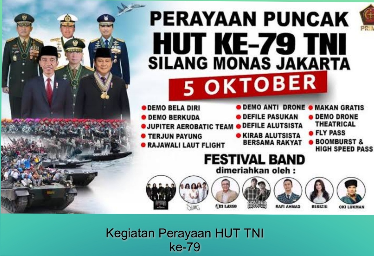 Jadwal Acara Perayaan HUT TNI Ke-79 di Monas