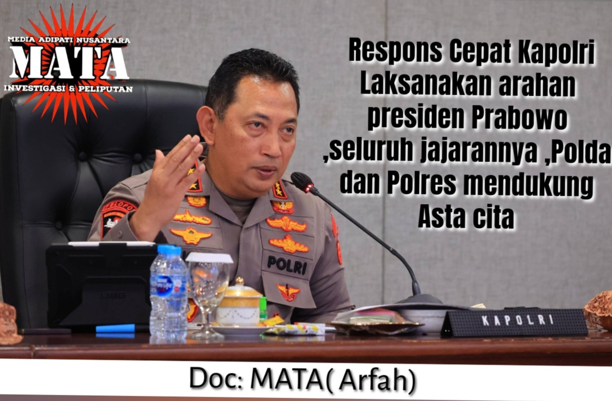 Respons Cepat Kapolri Laksanakan arahan presiden Prabowo ,seluruh jajarannya ,Polda dan Polres mendukung Asta cita