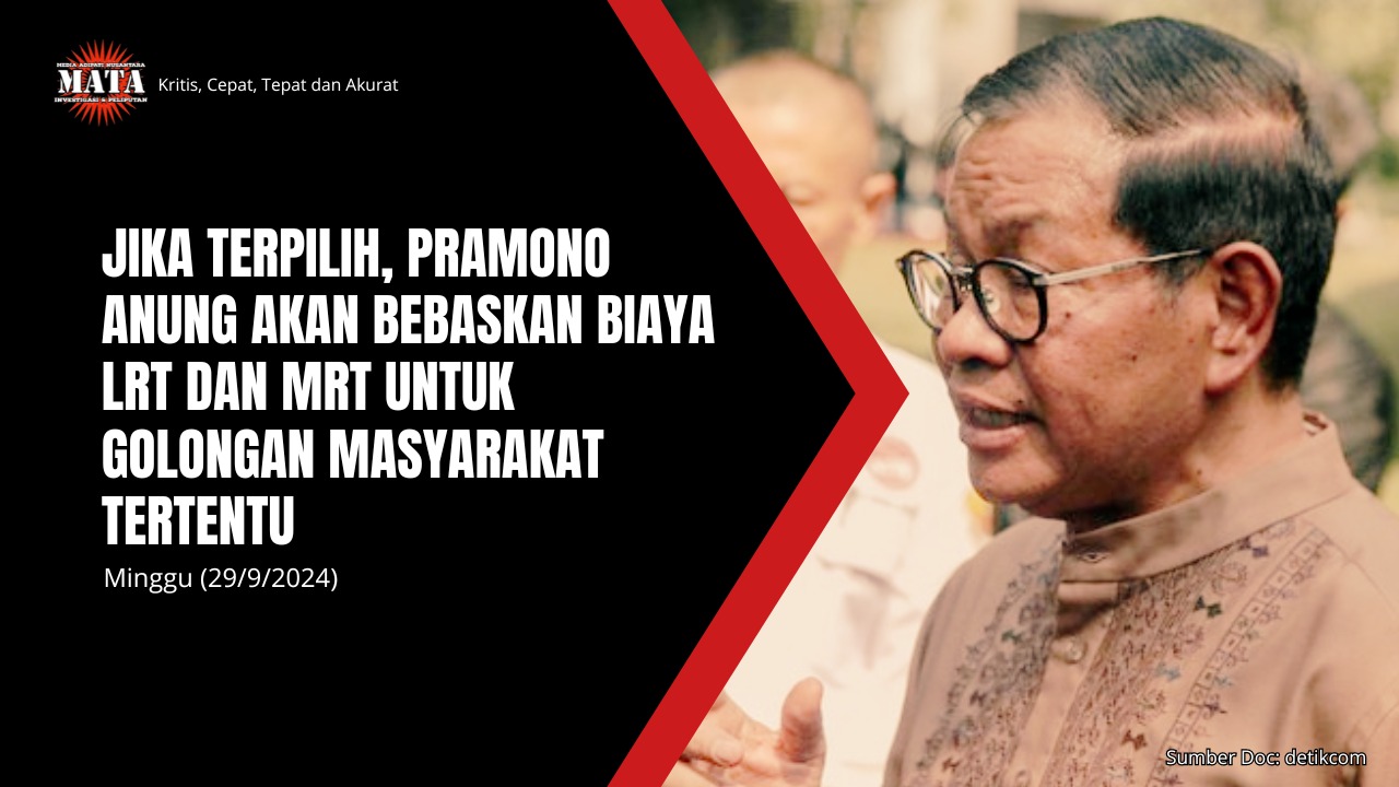 Jika Terpilih, Pramono Anung Akan Bebaskan Biaya LRT dan MRT untuk Golongan Masyarakat Tertentu