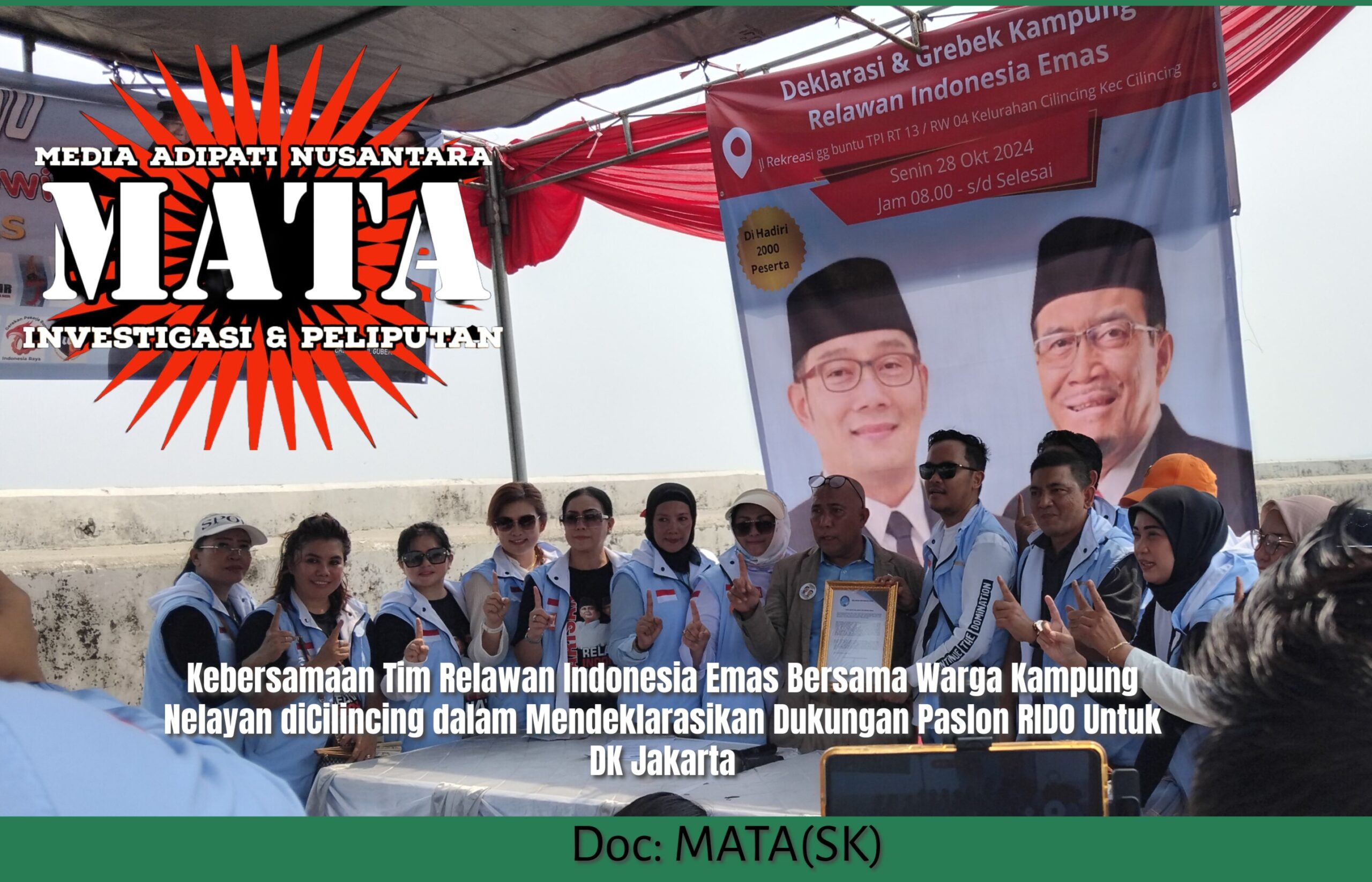 Kebersamaan Tim Relawan Indonesia Emas Bersama Warga Kampung Nelayan di Cilincing dalam Mendeklarasikan Dukungan Paslon RIDO utk DK Jakarta