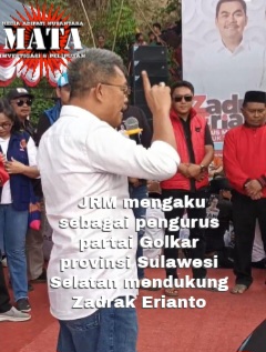 JRM mengaku sebagai pengurus partai Golkar provinsi Sulawesi Selatan mendukung Zadrak Erianto