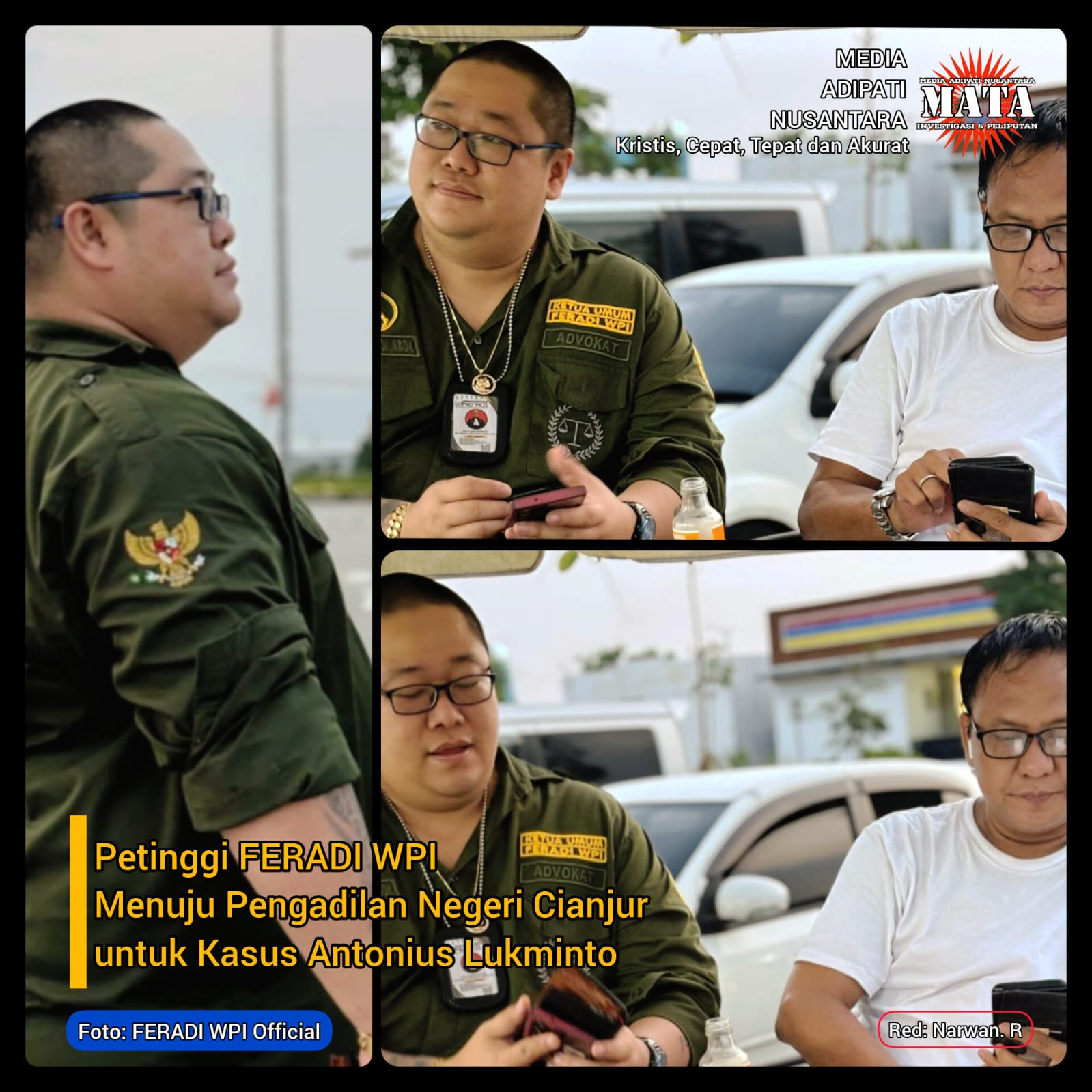Petinggi FERADI WPI Menuju Pengadilan Negeri Cianjur untuk Kasus Antonius Lukminto