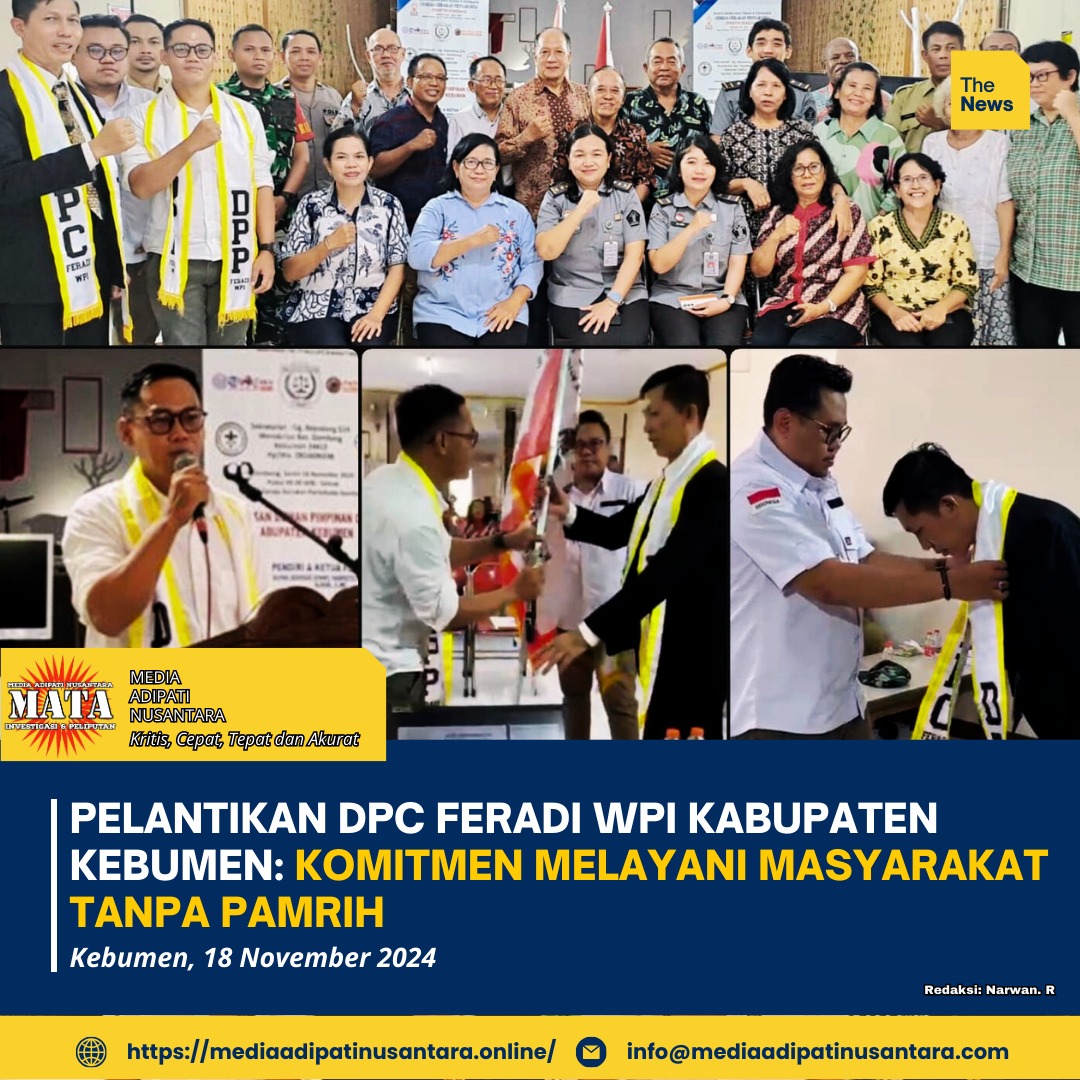 Pelantikan DPC FERADI WPI Kabupaten Kebumen: Komitmen Melayani Masyarakat Tanpa Pamrih