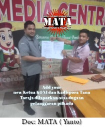 Ketua KONI dan Kadispora Tana Toraja dilaporkan atas dugaan pelanggaran pilkada