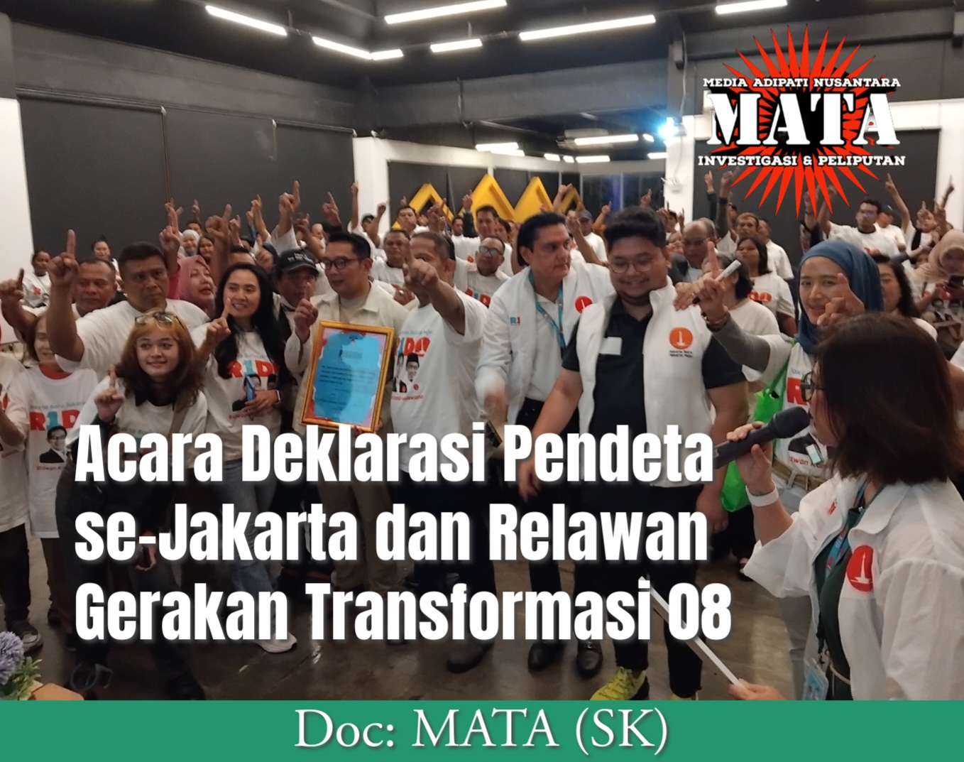 Acara Deklarasi Pendeta se-Jakarta dan Relawan Gerakan Transformasi 08