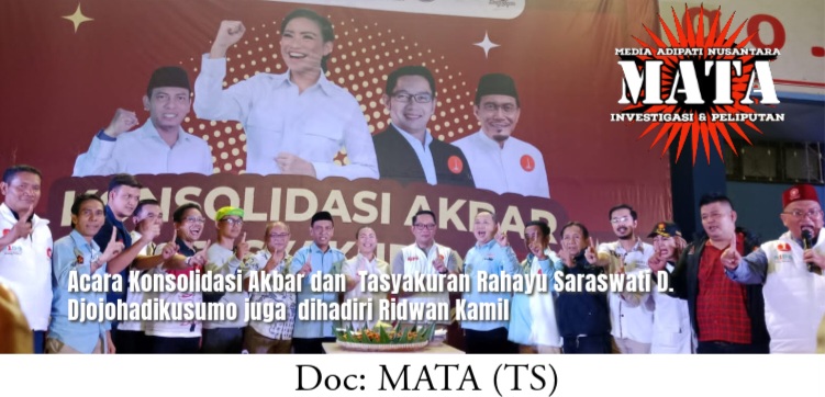 Acara Konsolidasi Akbar dan  Tasyakuran Rahayu Saraswati D. Djojohadikusumo juga  dihadiri Ridwan Kamil