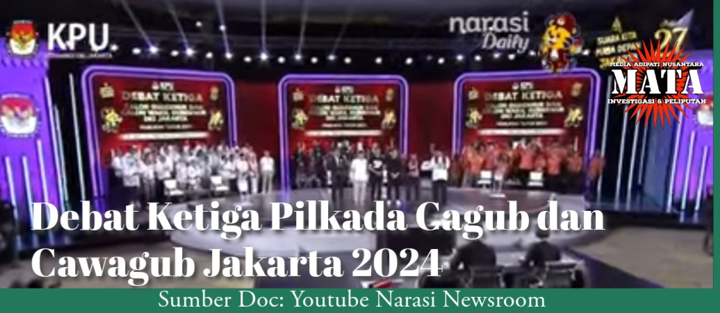 Debat Ketiga Pilkada Cagub dan Cawagub Jakarta 2024