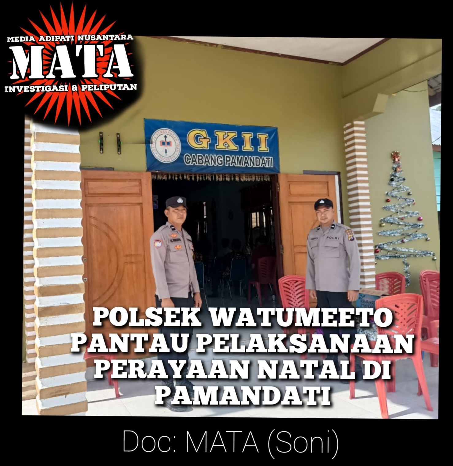 POLSEK WATUMEETO PANTAU PELAKSANAAN PERAYAAN NATAL DI PAMANDATI