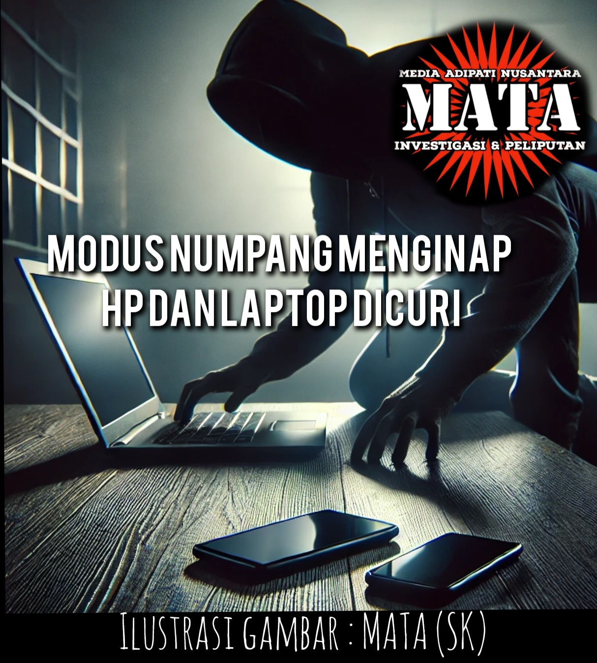 Modus Numpang Menginap HP dan Laptop Dicuri