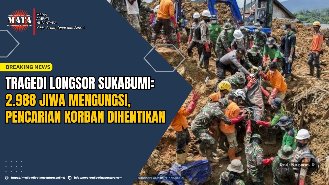 Tragedi Longsor Sukabumi: 2.988 Jiwa Mengungsi, Pencarian Korban Dihentikan