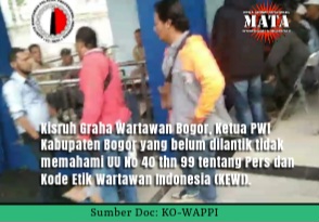 Kisruh Graha Wartawan Bogor, Ketua PWI Kabupaten Bogor yang belum dilantik tidak memahami UU No 40 thn 99 tentang Pers dan Kode Etik Wartawan Indonesia (KEWI)