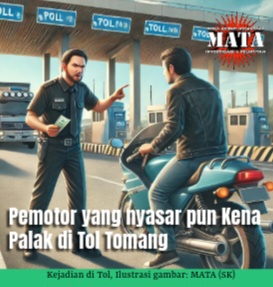 Pemotor yang nyasar pun Kena Palak di Tol Tomang