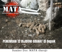 PENEMUAN 12 BIJIBOM GRANAT di Depok