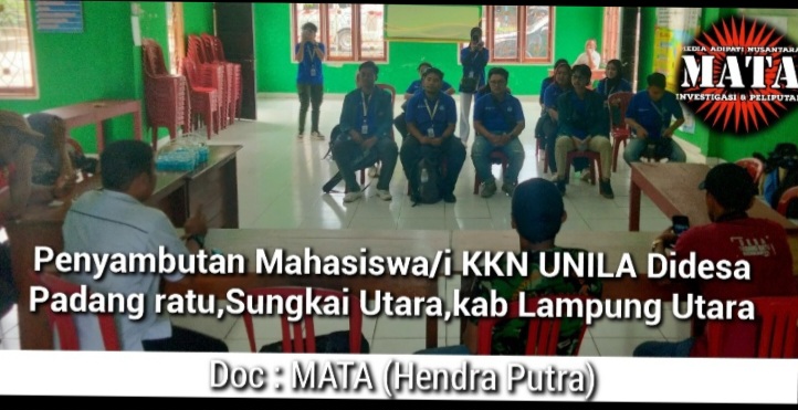 Penyambutan Mahasiswa/i KKN UNILA Didesa Padang ratu,Sungkai Utara,kab Lampung Utara