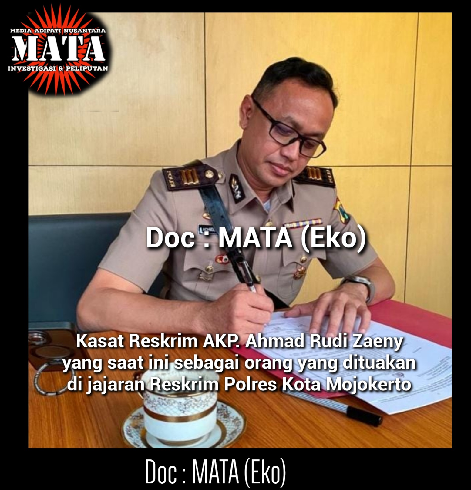 Kasat Reskrim AKP. Ahmad Rudi Zaeny yang saat ini sebagai orang yang dituakan di jajaran Reskrim Polres Kota Mojokerto