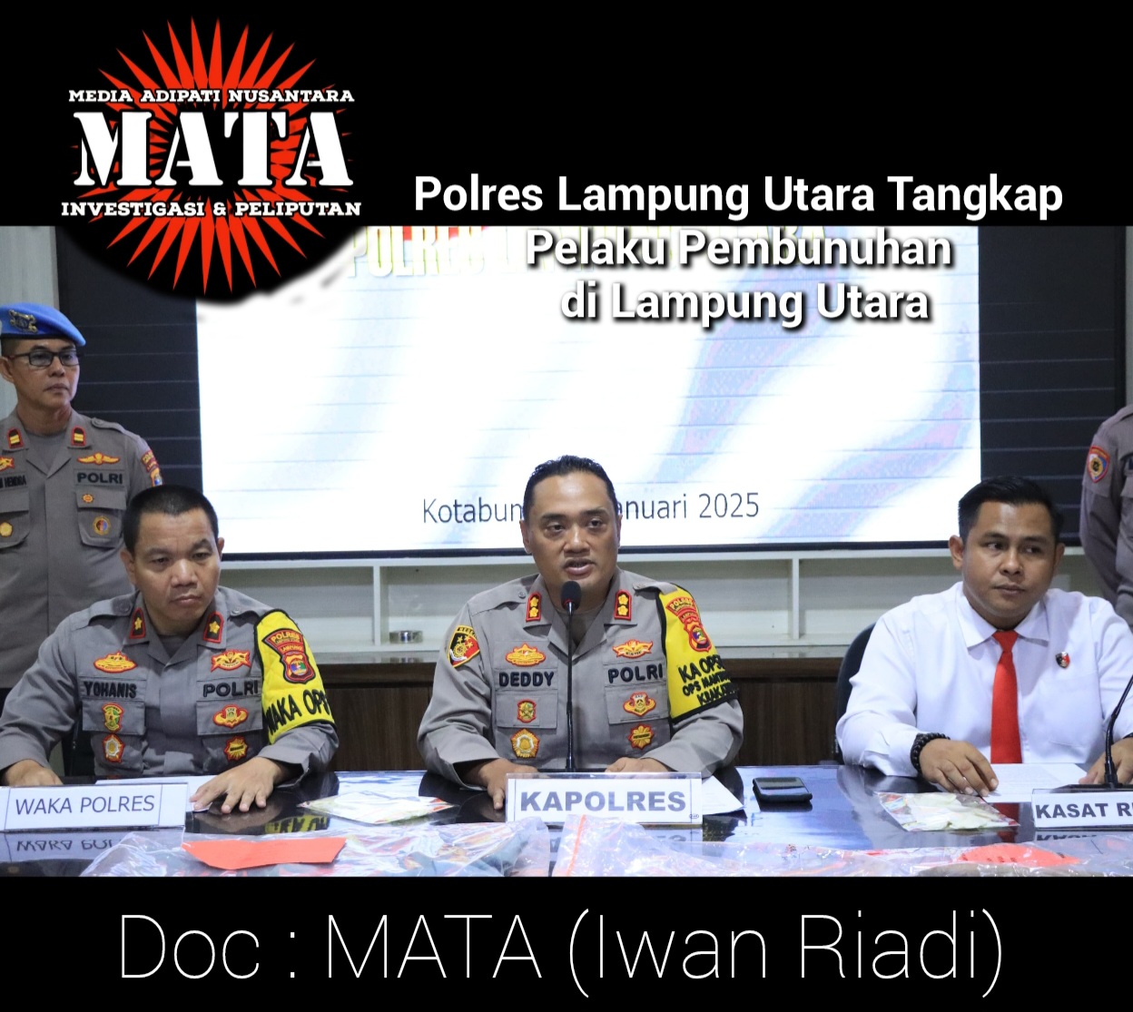 Polres Lampung Utara Tangkap Pelaku Pembunuhan di Lampung Utara