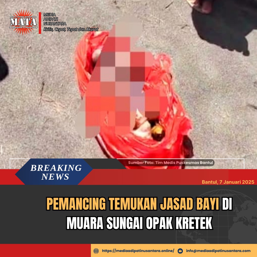 Pemancing Temukan Jasad Bayi di Muara Sungai Opak Kretek