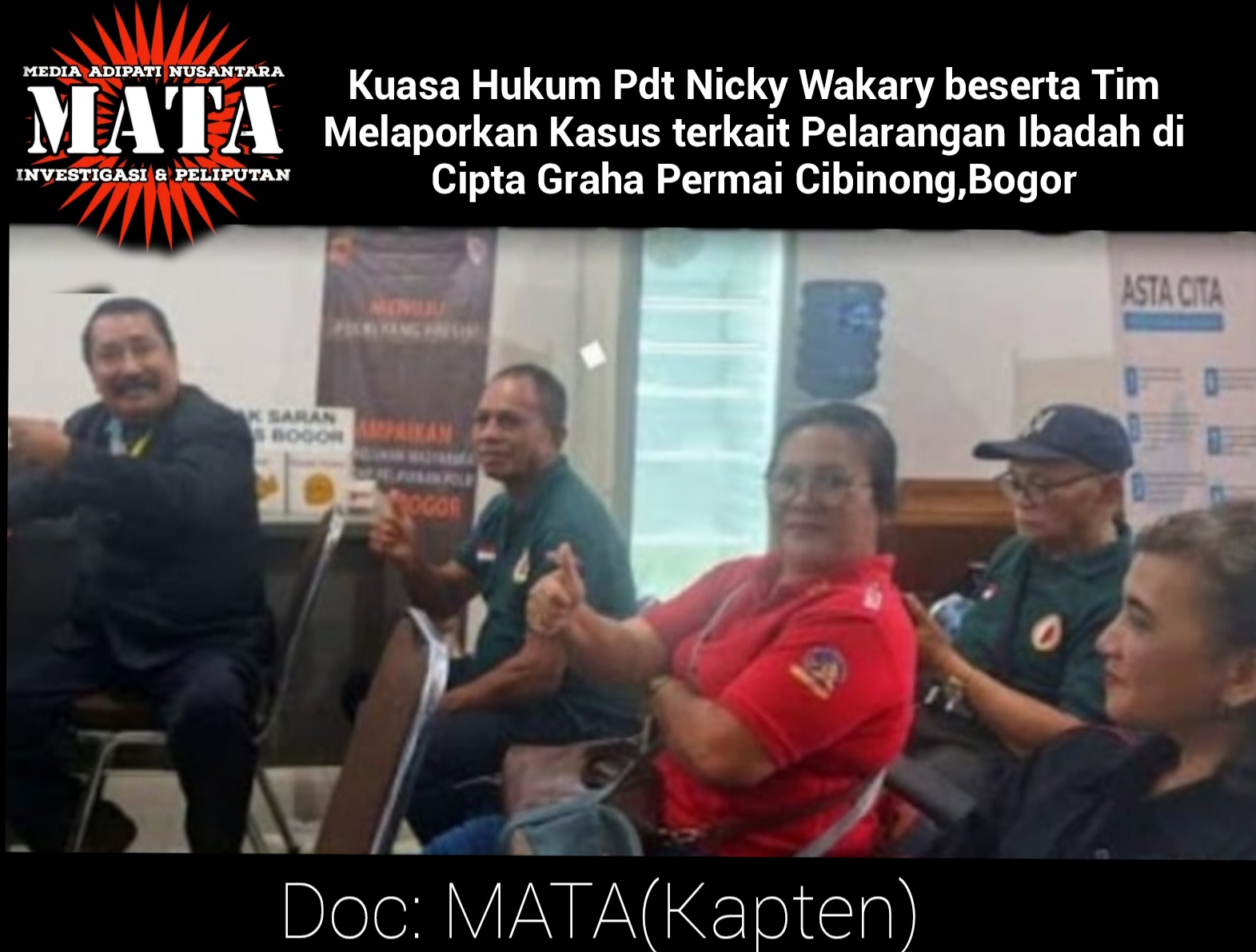Kuasa Hukum Pdt Nicky Wakary beserta Tim Melaporkan Kasus terkait Pelarangan Ibadah di Cipta Graha Permai Cibinong,Bogor