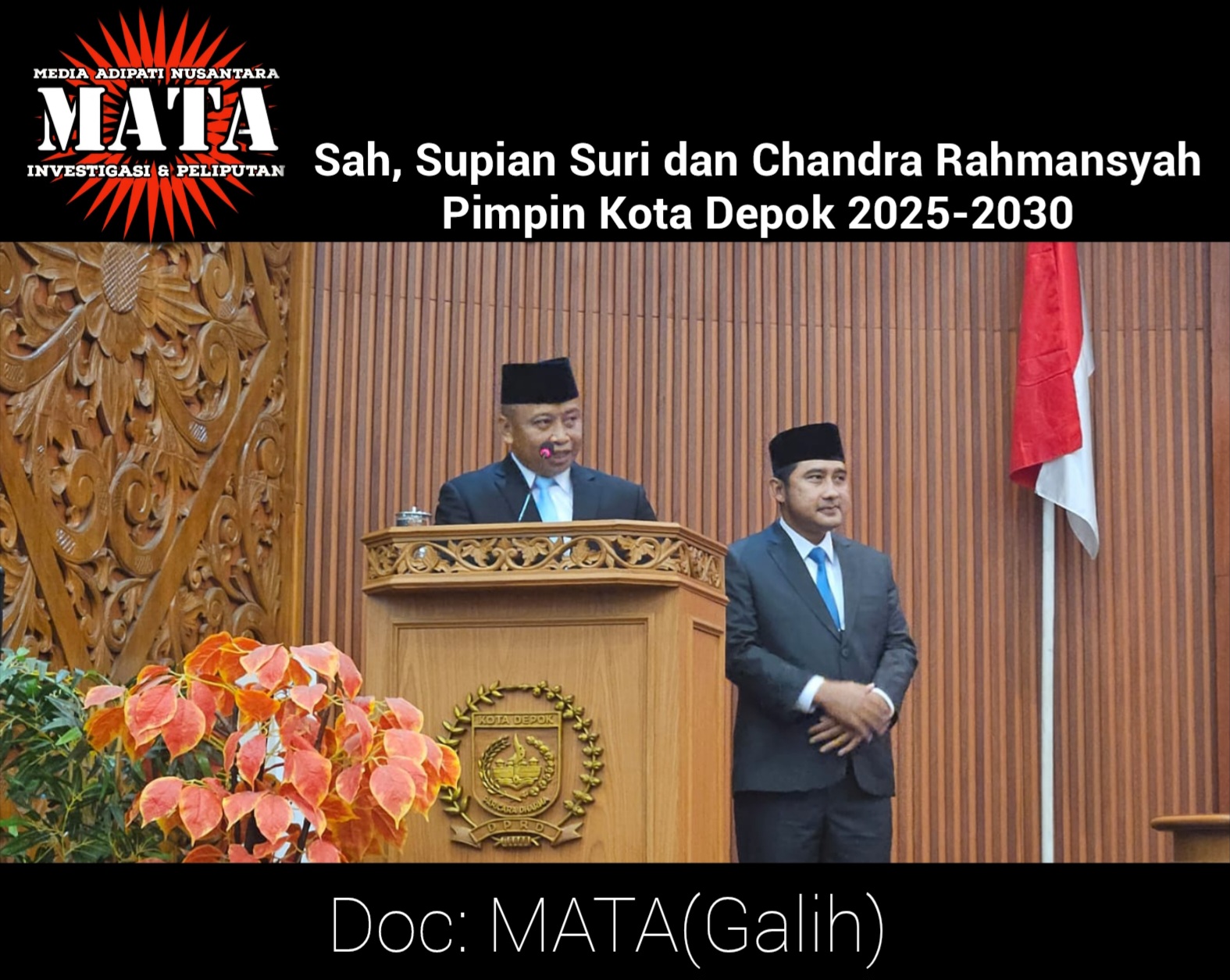 Sah, Supian Suri dan Chandra Rahmansyah Pimpin Kota Depok 2025-2030