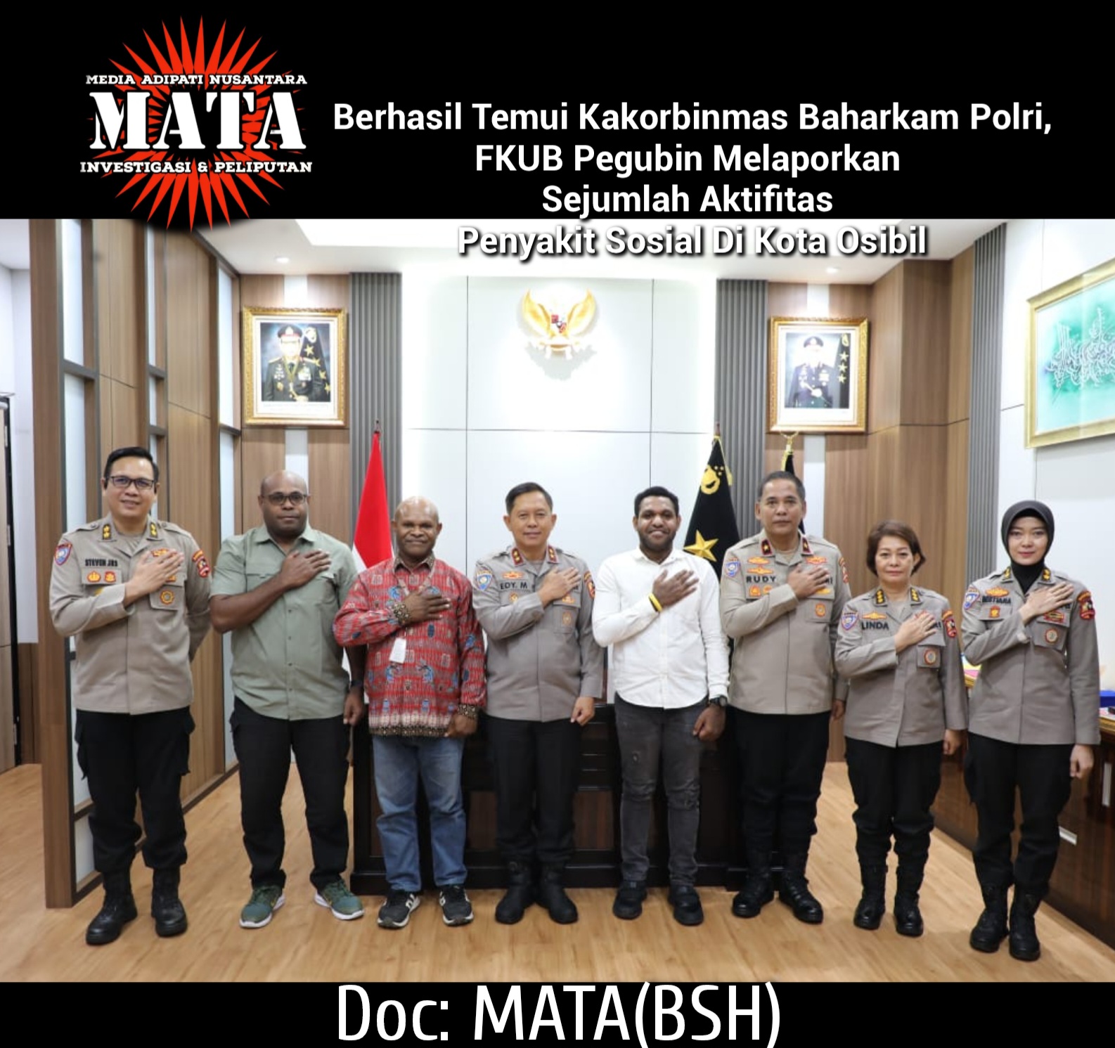 Berhasil Temui Kakorbinmas Baharkam Polri, FKUB Pegubin Melaporkan Sejumlah Aktifitas Penyakit Sosial Di Kota Osibil