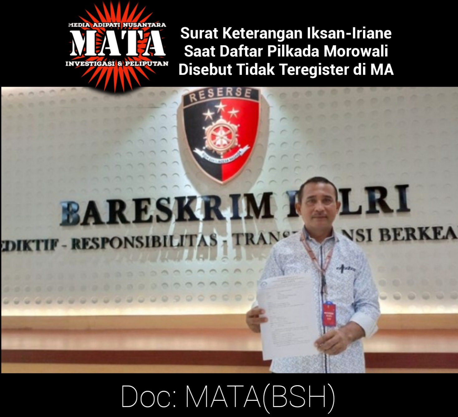 Surat Keterangan Iksan-Iriane Saat Daftar Pilkada Morowali Disebut Tidak Teregister di MA