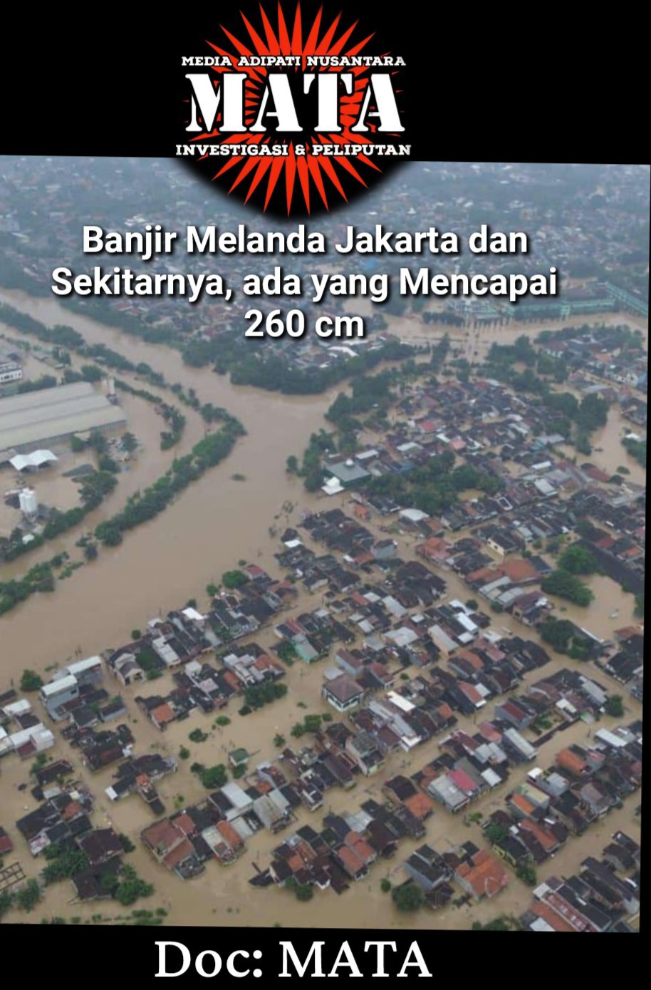 Banjir melanda Jakarta dan Sekitarnya, ada yang mencapai 260 cm