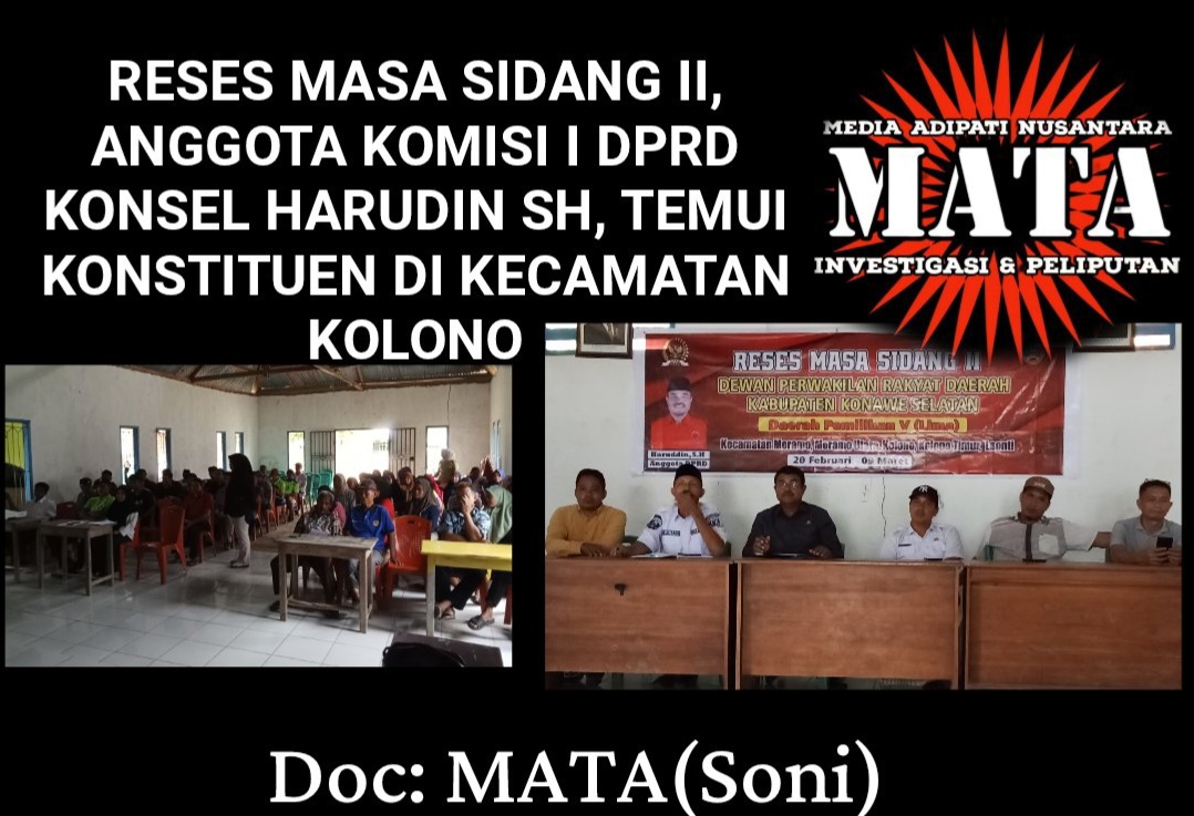 RESES MASA SIDANG II, ANGGOTA KOMISI I DPRD KONSEL HARUDIN SH, TEMUI KONSTITUEN DI KECAMATAN KOLONO