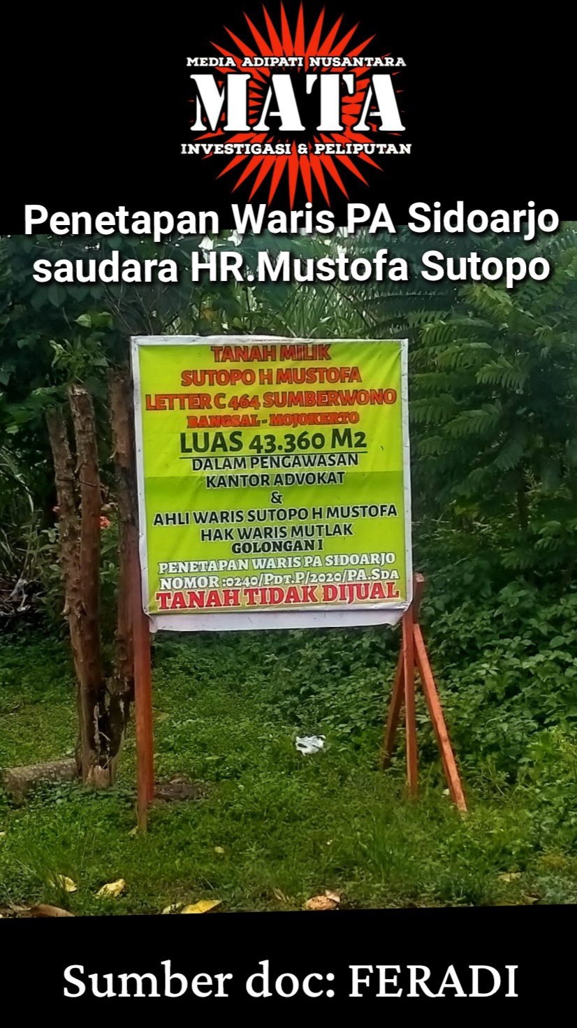 Penetapan Waris PA Sidoarjo saudara HR.Mustofa Sutopo
