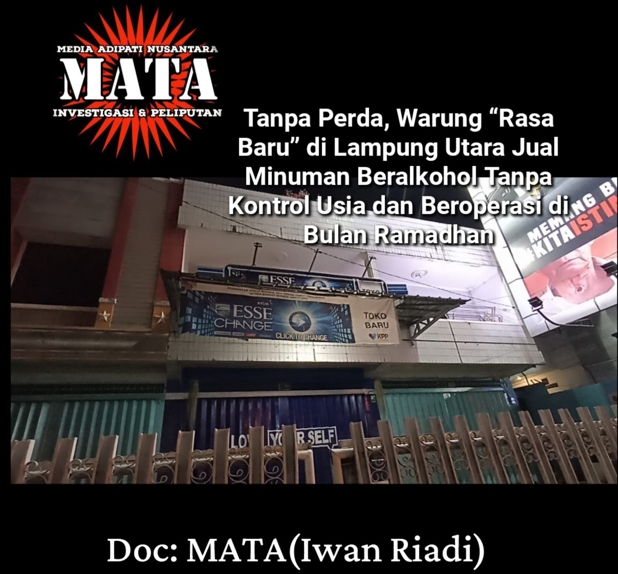 Tanpa Perda, Warung “Rasa Baru” di Lampung Utara Jual Minuman Beralkohol Tanpa Kontrol Usia dan Beroperasi di Bulan Ramadhan