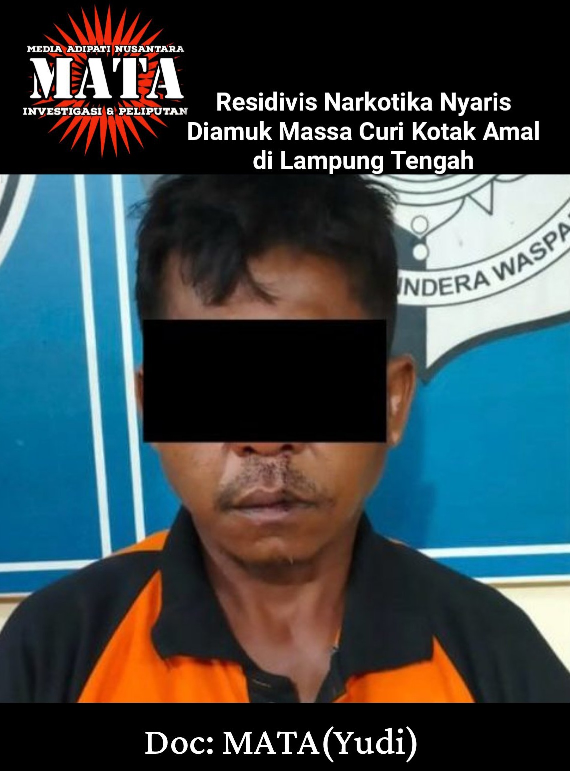 Residivis Narkotika Nyaris Diamuk Massa Curi Kotak Amal di Lampung Tengah
