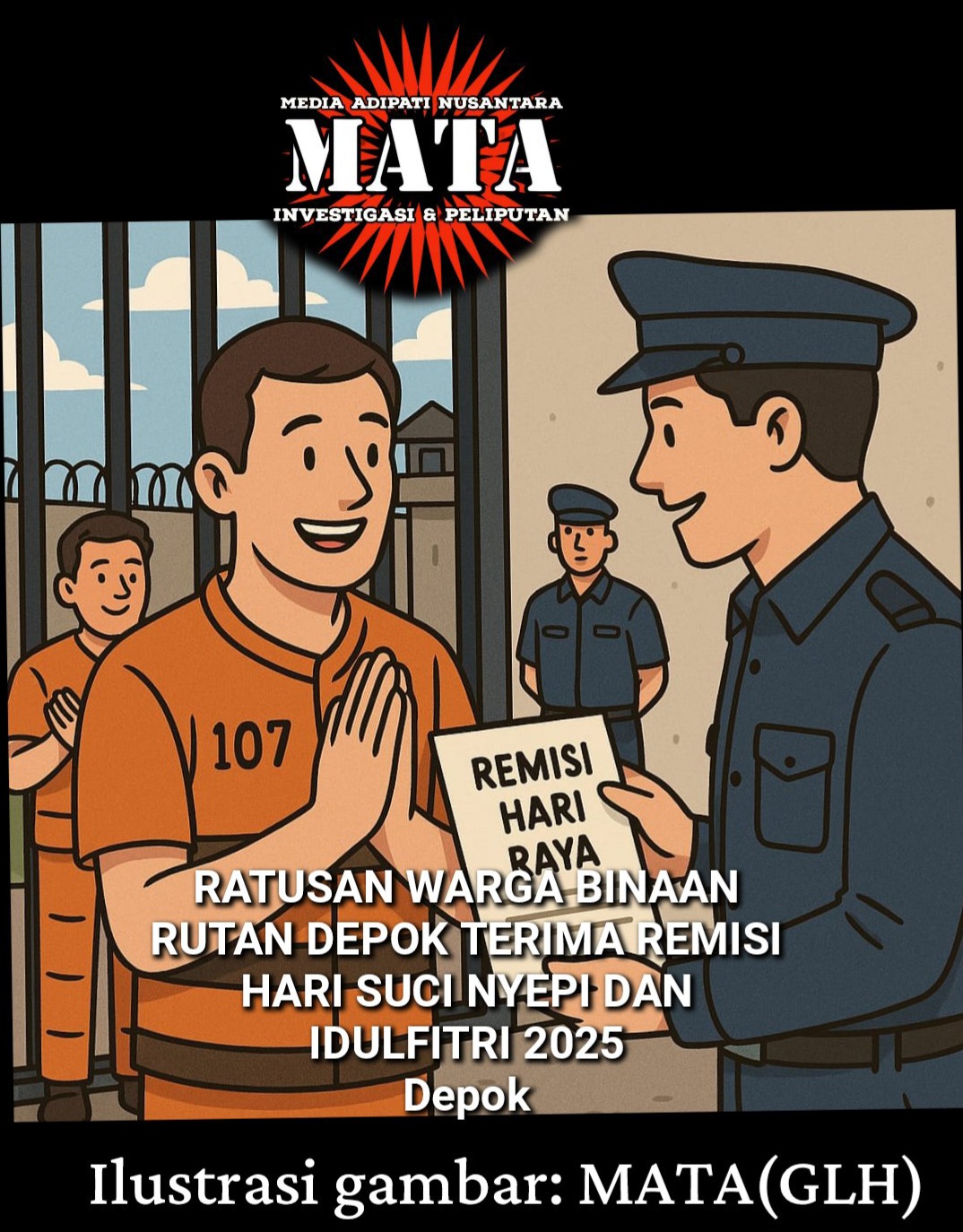 RATUSAN WARGA BINAAN RUTAN DEPOK TERIMA REMISI HARI SUCI NYEPI DAN IDULFITRI 2025 Depok