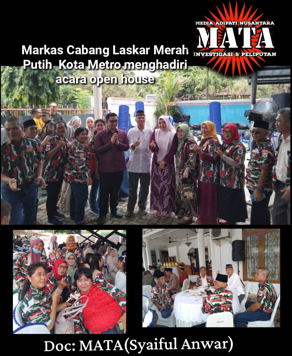Markas Cabang Laskar Merah Putih  Kota Metro menghadiri acara open house