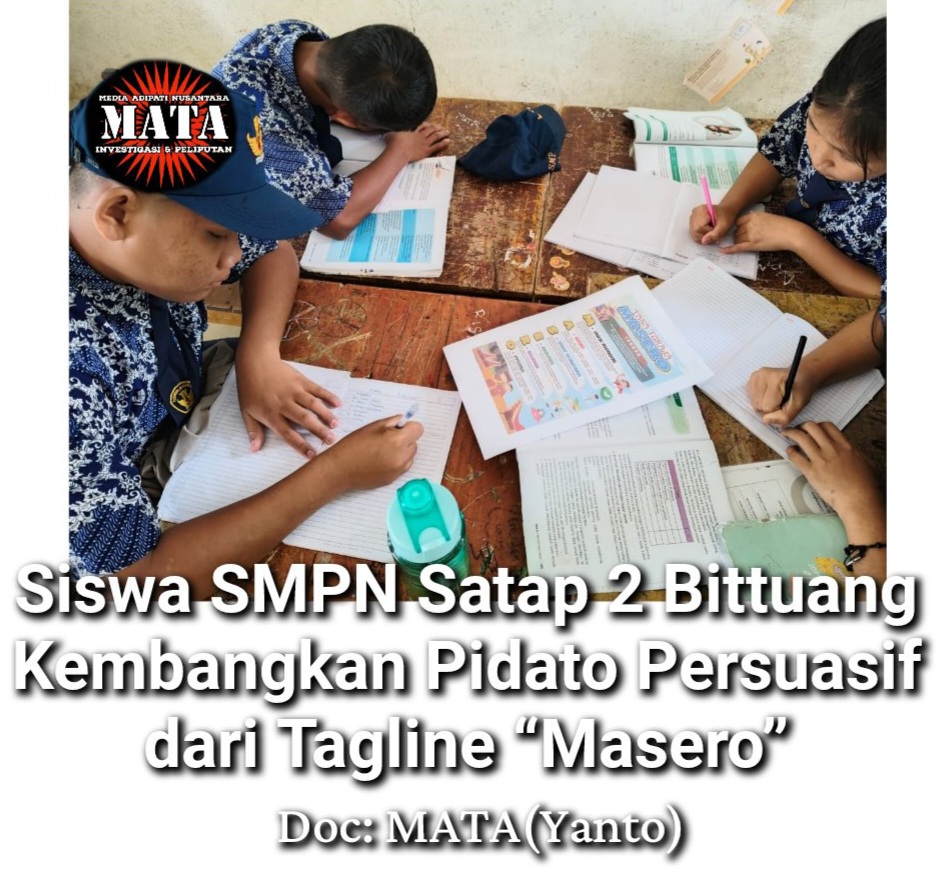 Siswa SMPN Satap 2 Bittuang Kembangkan Pidato Persuasif dari Tagline “Masero”