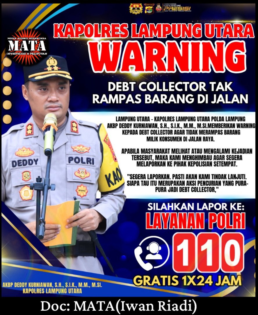 Kapolres Lampung Utara Warning Debt Collector Tak Rampas Barang Di Jalan