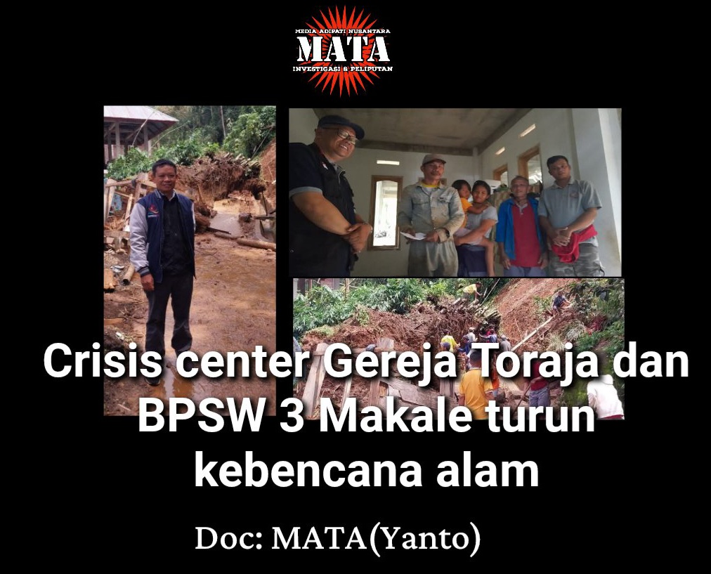 Crisis center Gereja Toraja dan BPSW 3 Makale turun kebencana alam