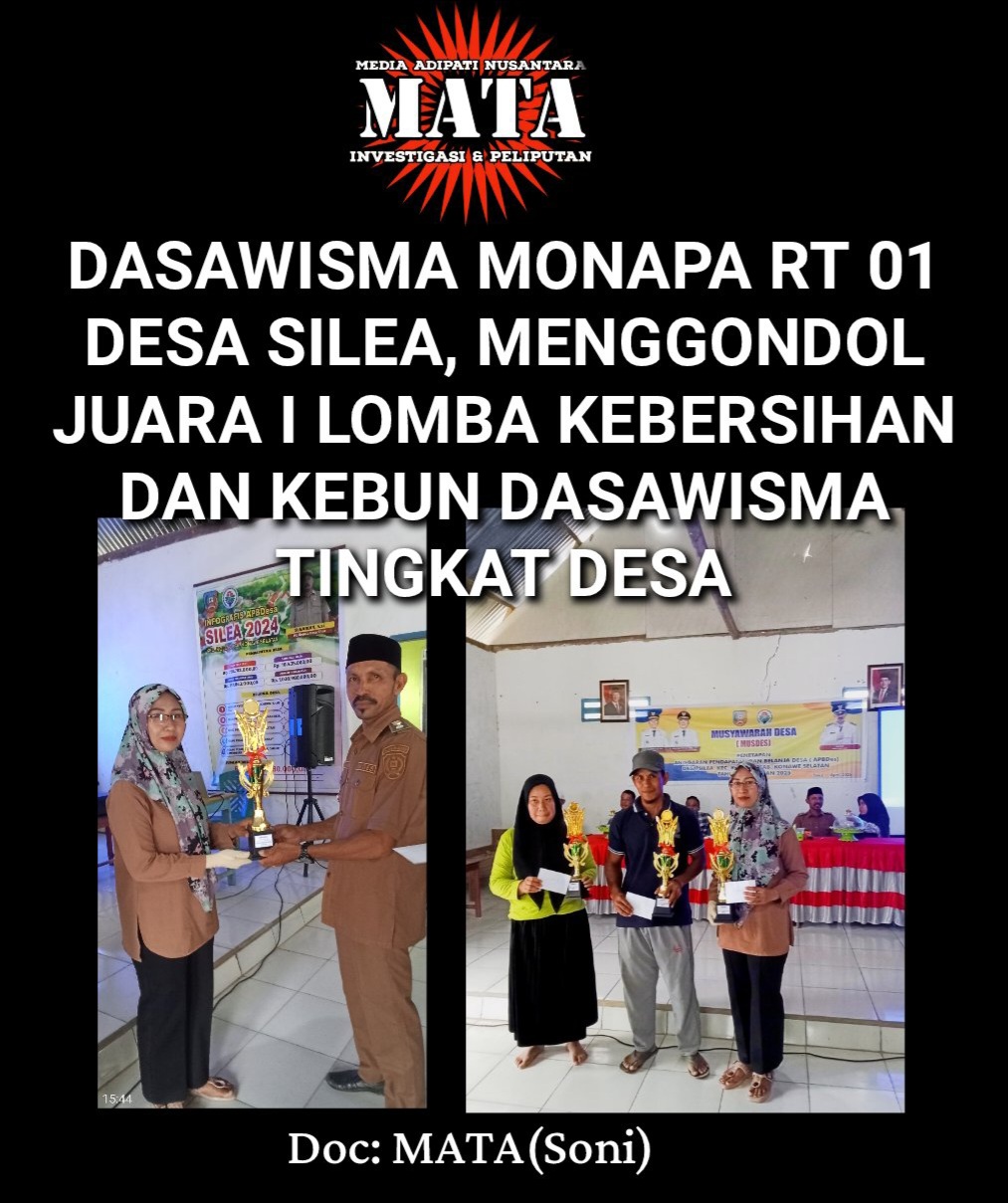 DASAWISMA MONAPA RT 01 DESA SILEA, MENGGONDOL JUARA I LOMBA KEBERSIHAN DAN KEBUN DASAWISMA TINGKAT DESA
