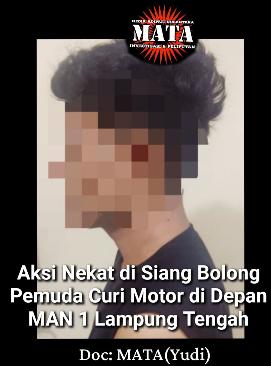 Aksi Nekat di Siang Bolong Pemuda Curi Motor di Depan MAN 1 Lampung Tengah