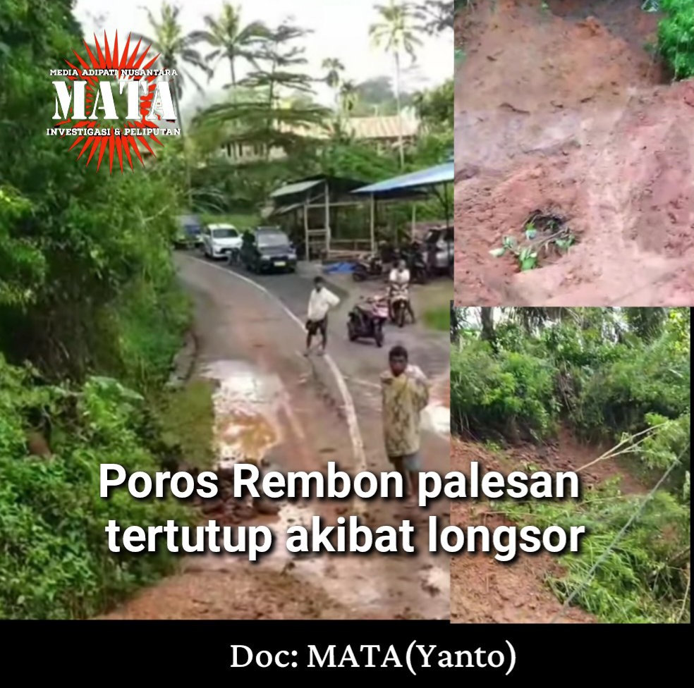 Poros Rembon palesan tertutup akibat longsor