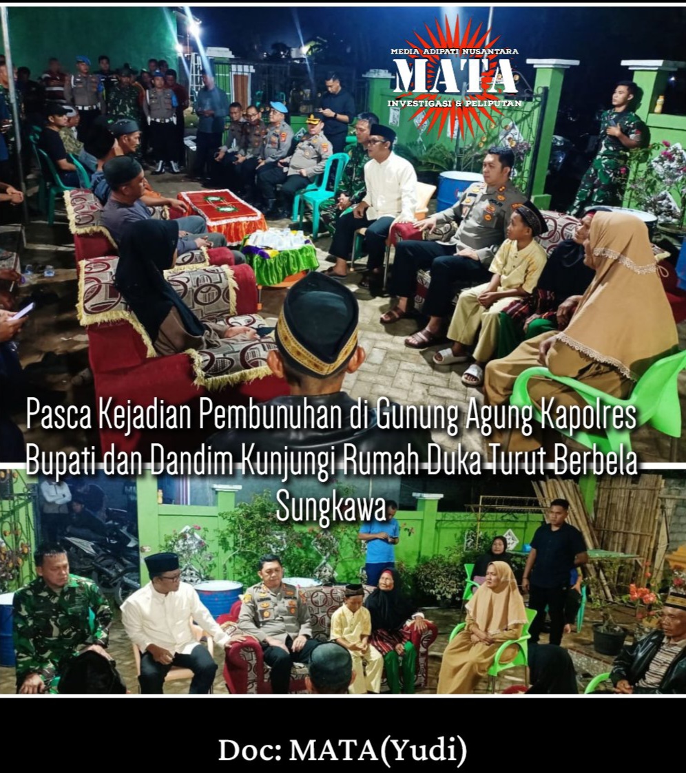 Pasca Kejadian Pembunuhan di Gunung Agung Kapolres Bupati dan Dandim Kunjungi Rumah Duka Turut Berbela Sungkawa
