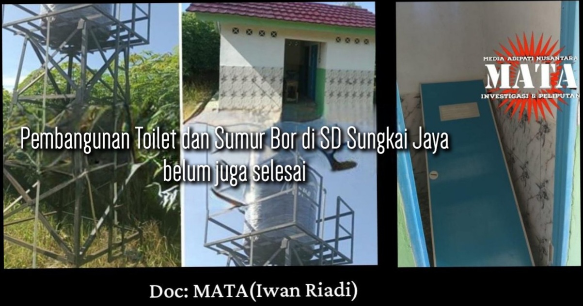 Pembangunan Toilet dan Sumur Bor di SD Sungkai Jaya belum juga selesai