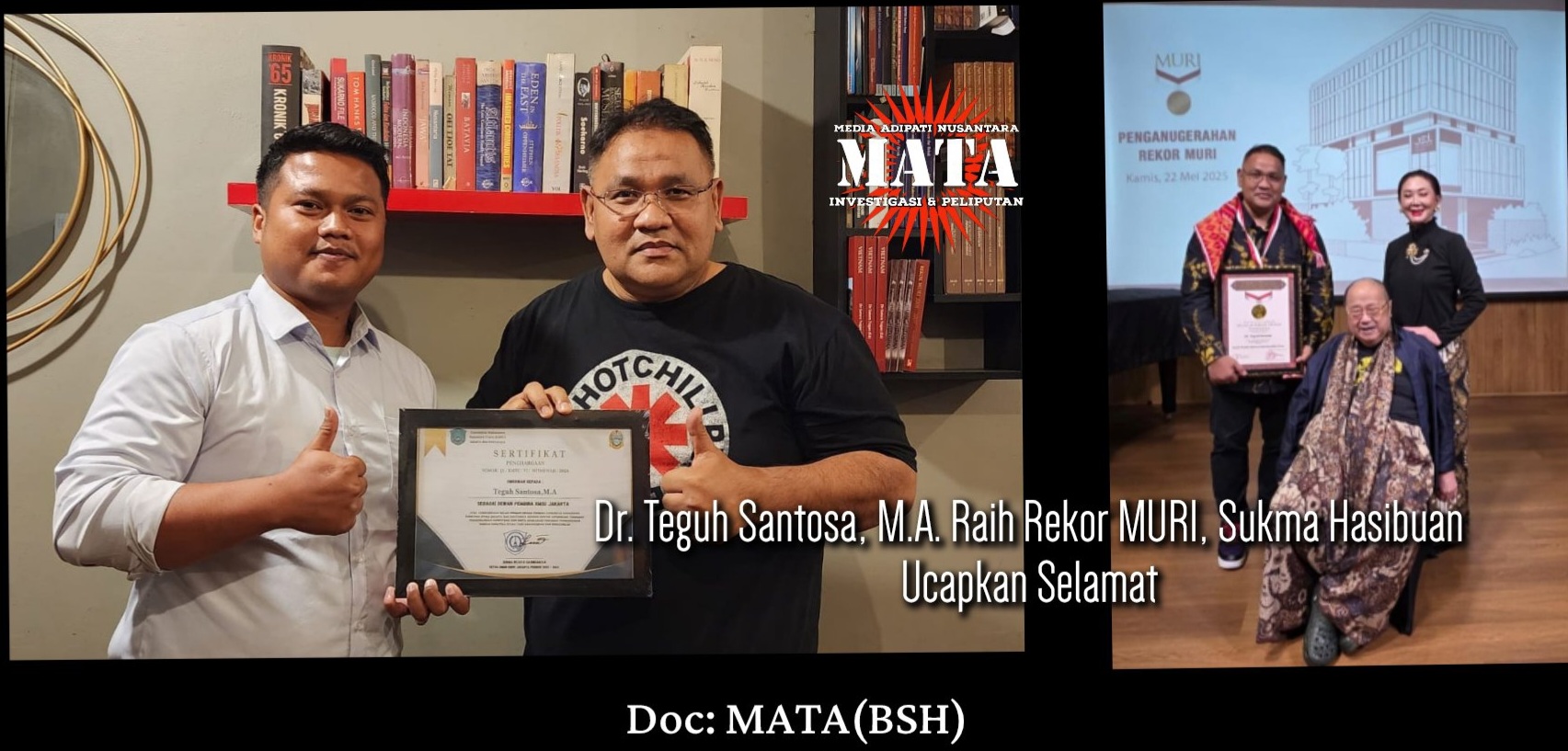 Dr. Teguh Santosa, M.A. Raih Rekor MURI, Sukma Hasibuan Ucapkan Selamat