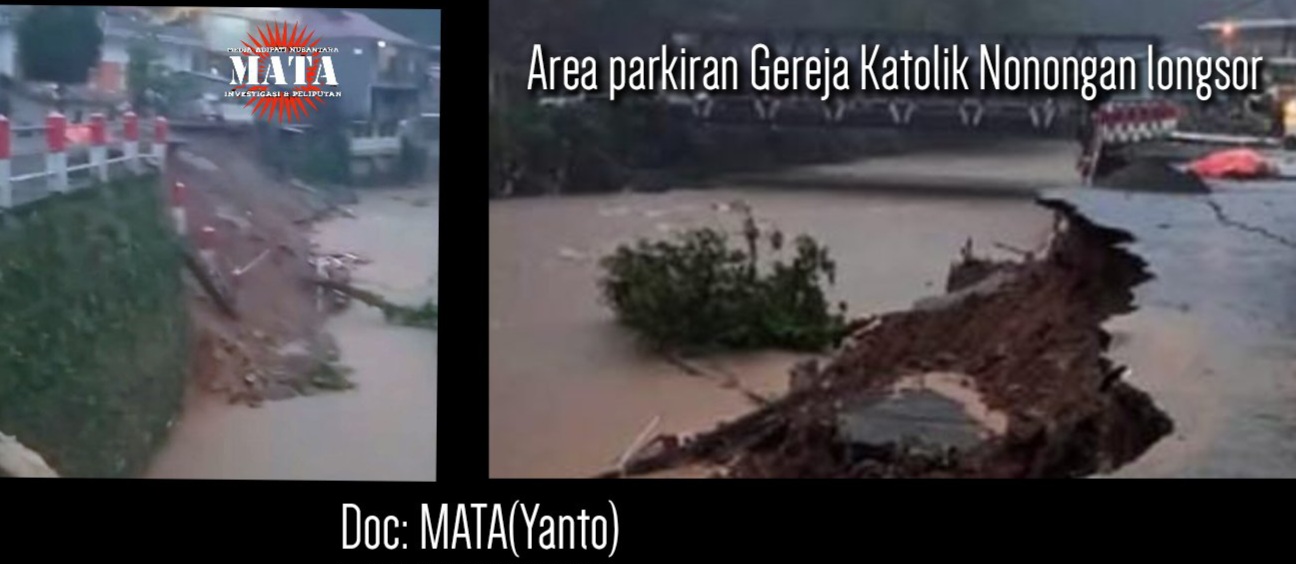 Area parkiran Gereja Katolik Nonongan longsor
