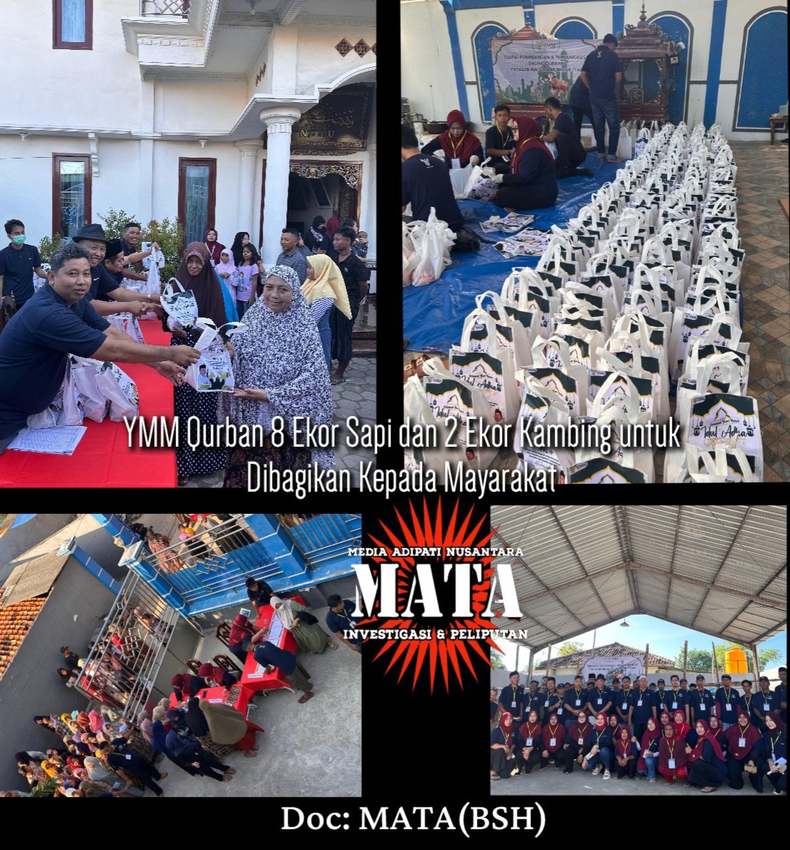 YMM Qurban 8 Ekor Sapi dan 2 Ekor Kambing untuk Dibagikan Kepada Mayarakat
