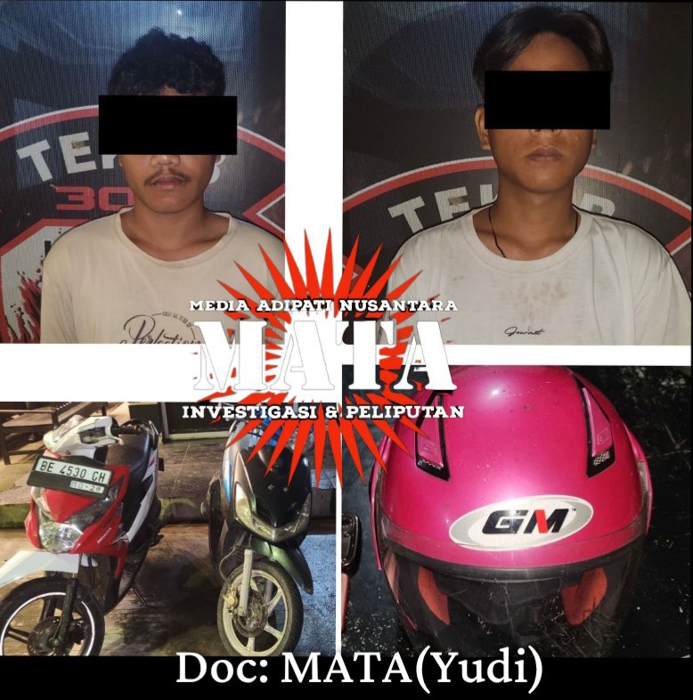 Dua Pelaku Curas Ditangkap Tekab 308 Presisi Polres Lampung Tengah Korban Dipukul dan Motornya Dirampas