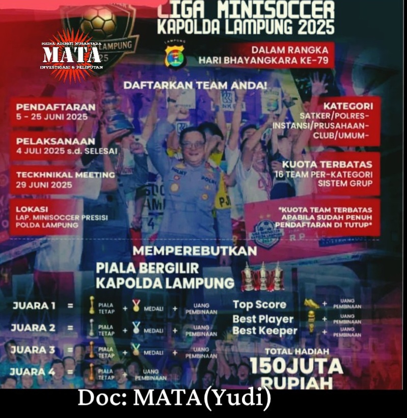 Polda Lampung Gelar Minisoccer Kapolda Cup 2025