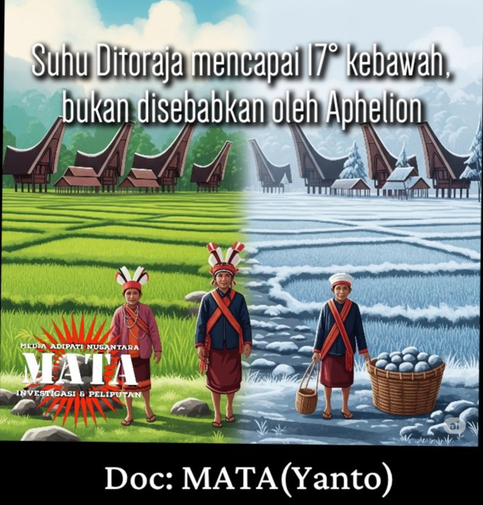 Suhu Ditoraja mencapai 17 derajat kebawah,bukan disebabkan oleh Aphelion