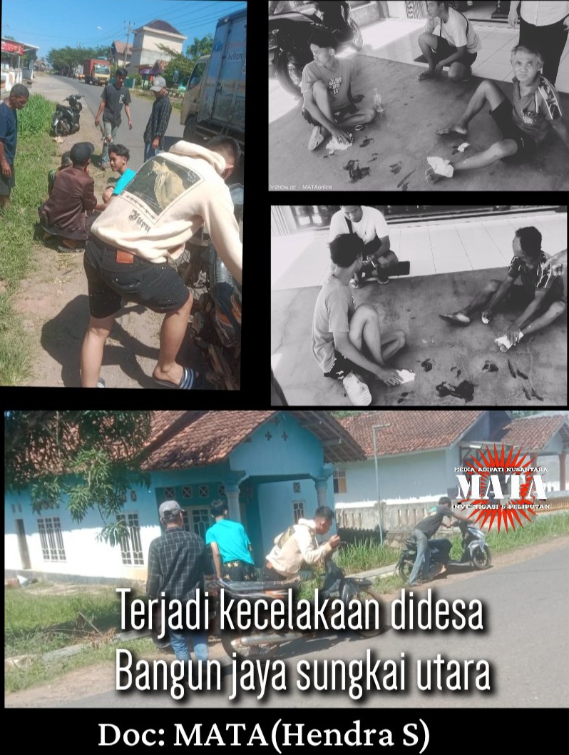 Terjadi kecelakaan didesa Bangun jaya sungkai utara