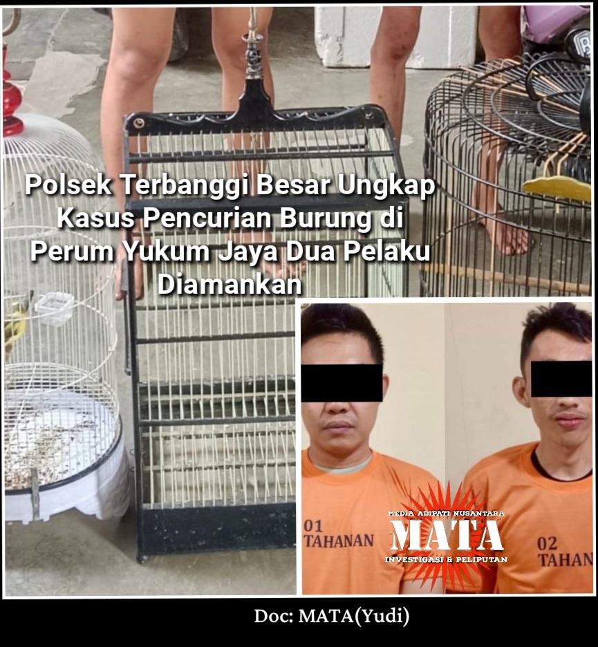 Polsek Terbanggi Besar Ungkap Kasus Pencurian Burung di Perum Yukum Jaya Dua Pelaku Diamankan