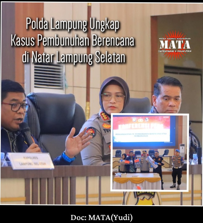 Polda Lampung Ungkap Kasus Pembunuhan Berencana di Natar Lampung Selatan