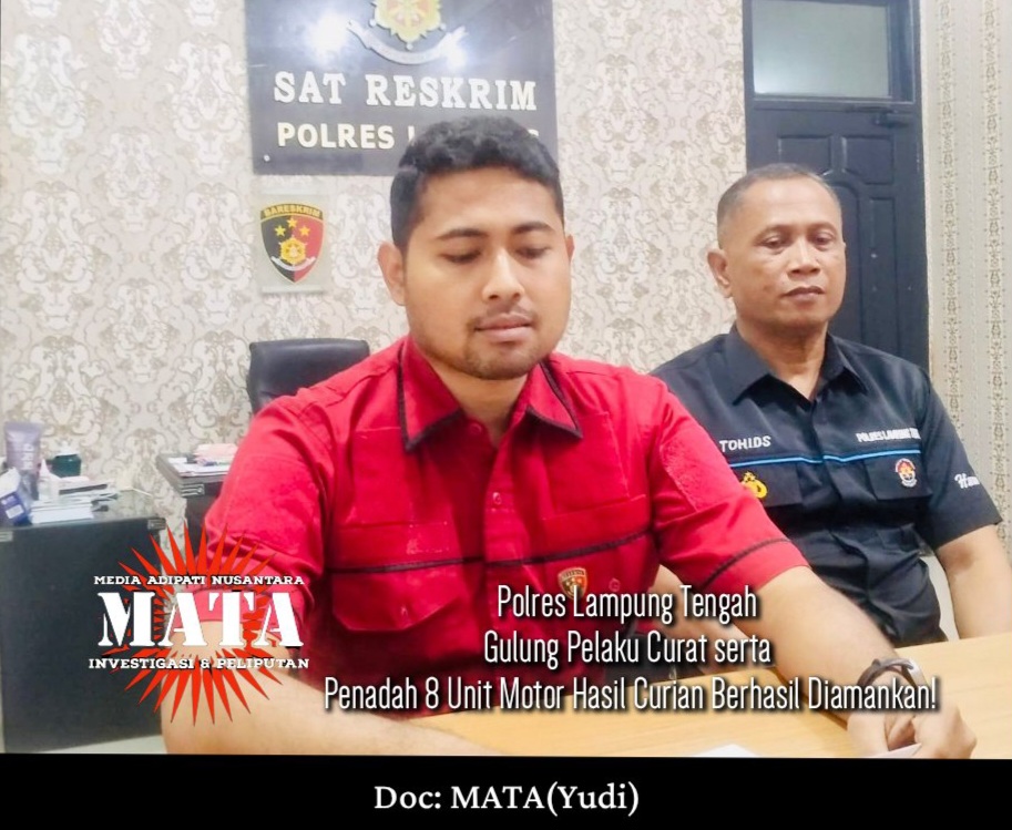 Polres Lampung Tengah Gulung Pelaku Curat serta Penadah 8 Unit Motor Hasil Curian Berhasil Diamankan!